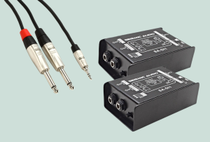 Audio patch cables and DI boxes.