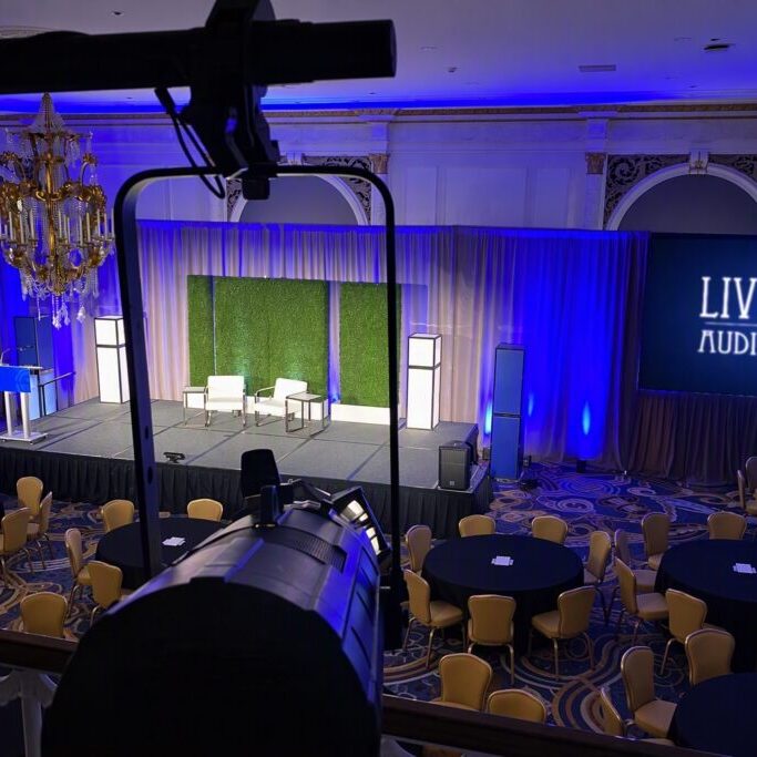 A photo from a local event that Live Oak AV partnered with an outside production partner with