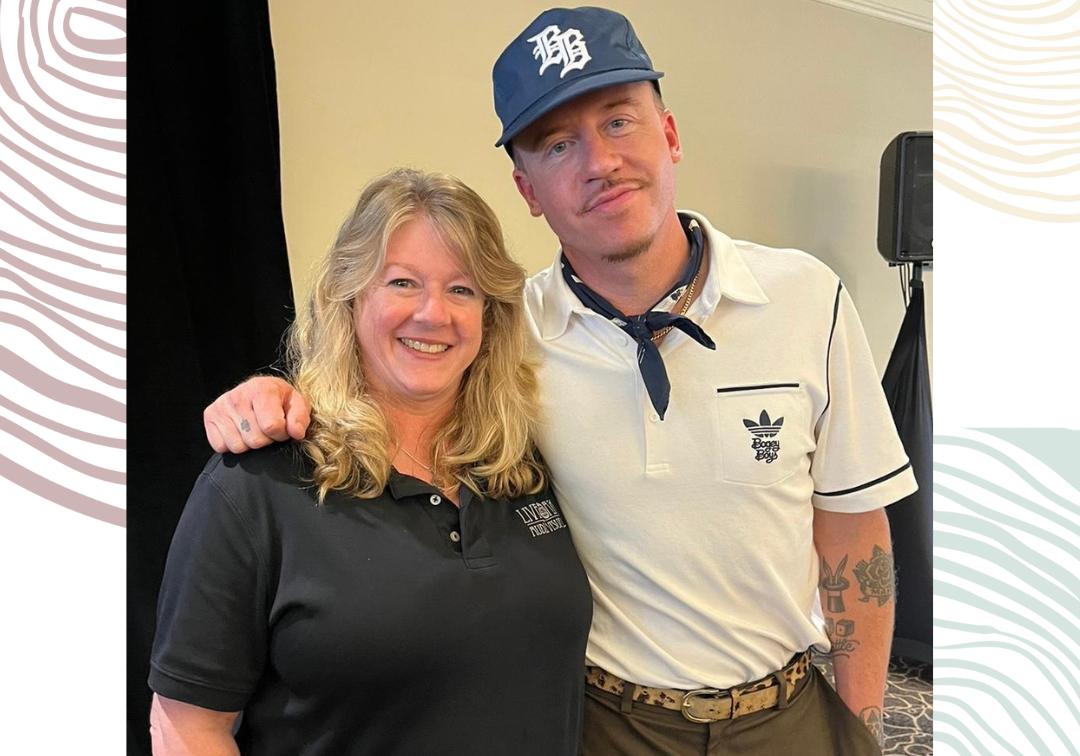 Jennifer and Macklemore (Haggerty) pose for a photo