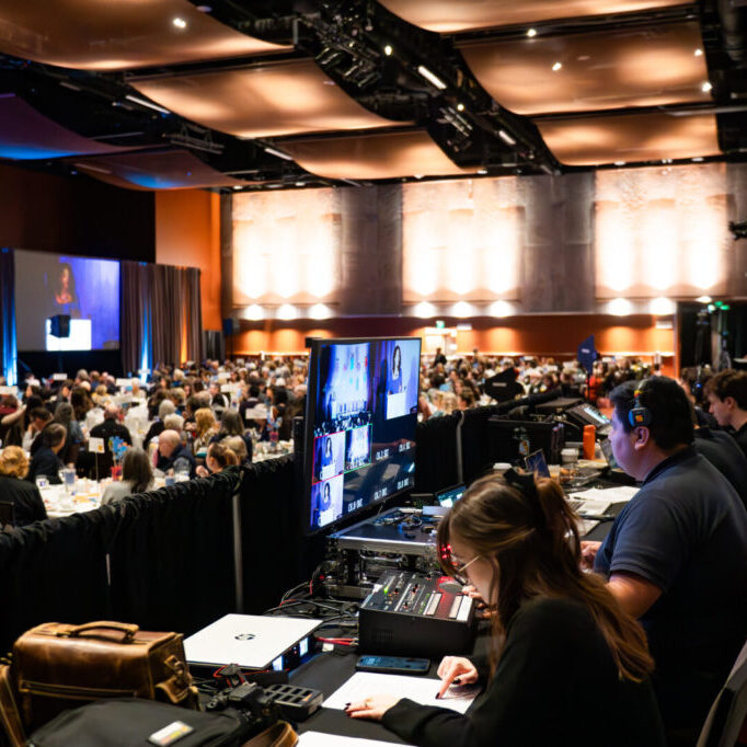 Image of Live Oak AV production team at a fundraiser held in Seattle.